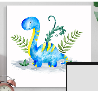 Kanvas dinosaurie söt dinosauriefigur - Tenstickers