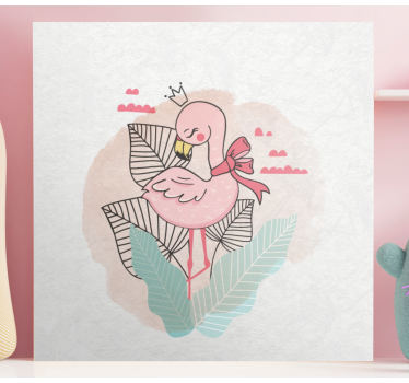Kanvas djur flamingo med band - Tenstickers