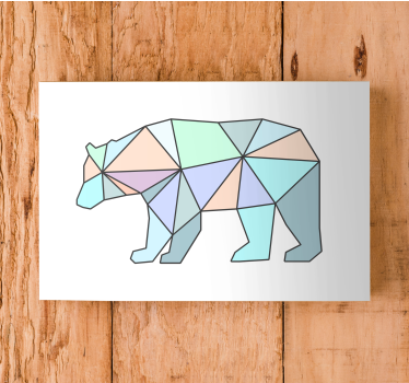 Kanvas djur geometrisk björnfyrkant - Tenstickers