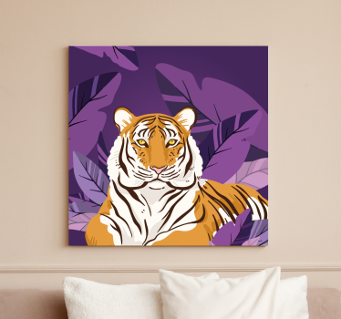 Kanvas djur majestätisk tigerporträtt - Tenstickers