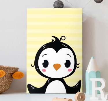 Kanvas djur söt pingvinfigur - Tenstickers