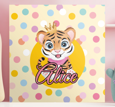 Kanvas djur söt tiger karaktär - Tenstickers