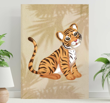 Kanvas djur söt tigerillustration - Tenstickers