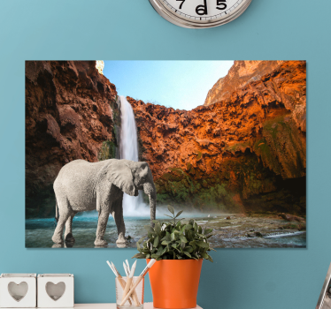 Kanvas elefant majestätisk elefant oas - Tenstickers