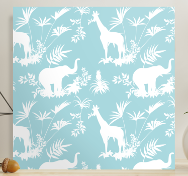 Kanvas elefant och giraff - Tenstickers