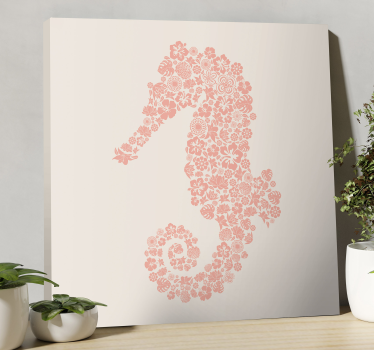 Kanvas elefant sjöhäst blommönster - Tenstickers