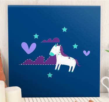 Kanvas enhörningar charmig enhörningsscen - Tenstickers