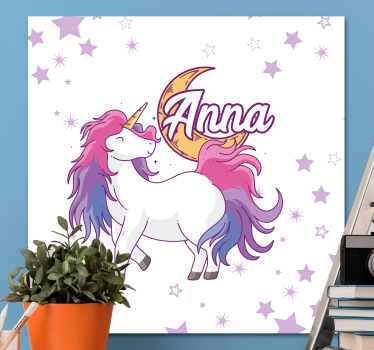 Kanvas enhörningar med stjärnor - Tenstickers