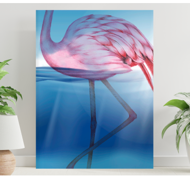 Kanvas fåglar elegant flamingo pose - Tenstickers