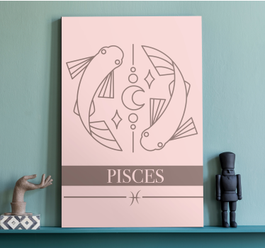 Kanvas fiskar astrologiskt fisketecken - Tenstickers