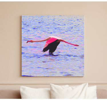 Kanvas fiskar flamingo i flykt - Tenstickers