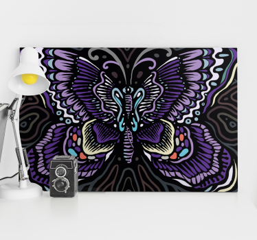Kanvas fjärilar med detaljerad fjärilsdesign - Tenstickers