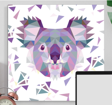 Kanvas häst geometriskt koalaface - Tenstickers