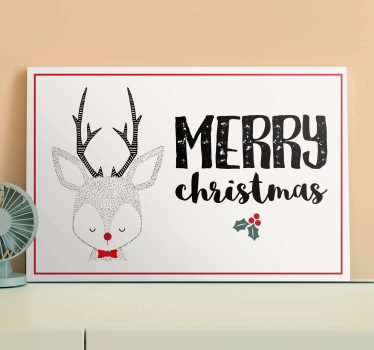 Kanvas hjort god jul renhjort - Tenstickers