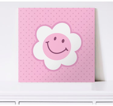 Kanvas hjort leende blomma ansikte - Tenstickers