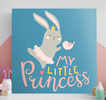 Kanvas hjort söt kanin prinsessa - Tenstickers