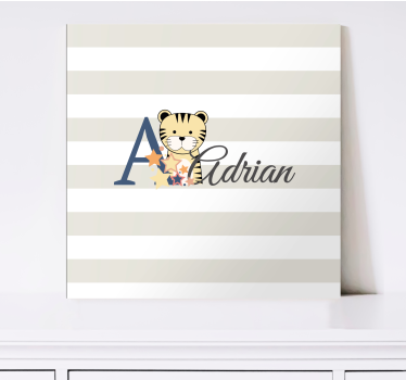 Kanvas katter adrian tiger karaktär - Tenstickers