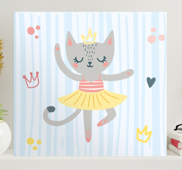 Kanvas katter dansande kattprinsessa - Tenstickers