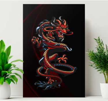 Kanvas sländor med majestätisk drakdesign - Tenstickers