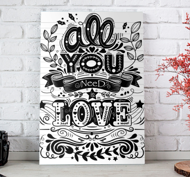 Kärleksfras inspirerandecanvas tavla - Tenstickers
