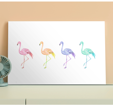 Kanvas fåglar diverse flamingos kollektion - Tenstickers