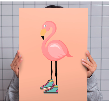 Kanvas fåglar stiliga flamingoåkare - Tenstickers