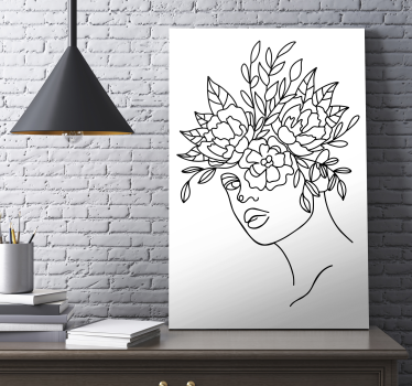 Kvinnor med blomma ansiktsduk konst - Tenstickers