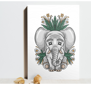 Lekfull elefantdesign Kanvas elefant - Tenstickers
