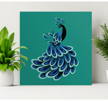 Magnifik påfågel fågel canvas canvas tavla - Tenstickers
