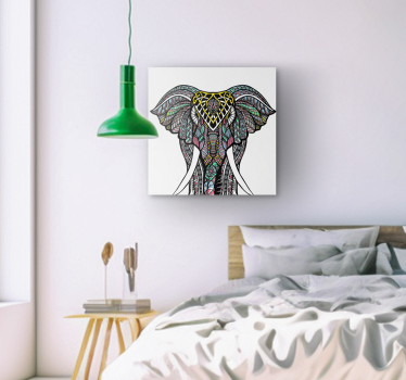Mångfärgad etnisk elefantcanvas tavla konst - Tenstickers