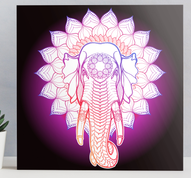 Mångfärgade mandala elefantercanvas tavla konst - Tenstickers