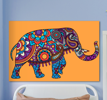 Mångfärgade mandala elefanter promenadercanvas tavla konst - Tenstickers