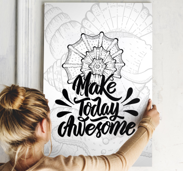 Marint liv och snäckskal inspirerandecanvas tavla - Tenstickers