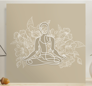 Mediterande kvinna yoga matta konst - Tenstickers