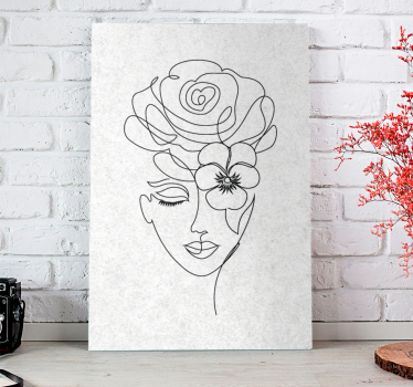 Minimalistisk ansiktslös kvinna hall väggcanvas tavla - Tenstickers