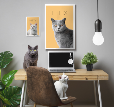 Minimalistisk vattenfärgläggerdjursporträtt canvas - Tenstickers