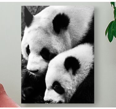Mor och baby panda djurcanvas tavla - Tenstickers