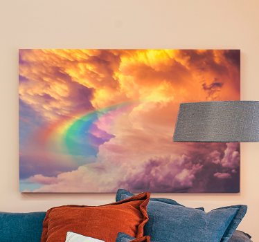 Nebulosity bakgrund med regnbåge vägg print - Tenstickers