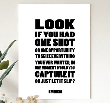 One shot song lyric music canvas canvas tavla - Tenstickers