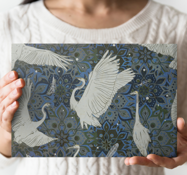 Orientalisk stil ornament abstrakt inramadcanvas tavla - Tenstickers