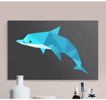 Origami delfin djurcanvas tavla - Tenstickers