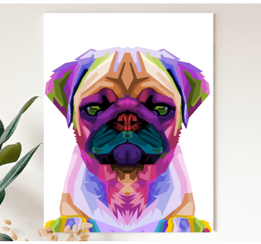 Popkonst mops hund canvas bilder - Tenstickers
