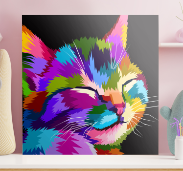 Regnbåge katt vägg konstcanvas tavla - Tenstickers