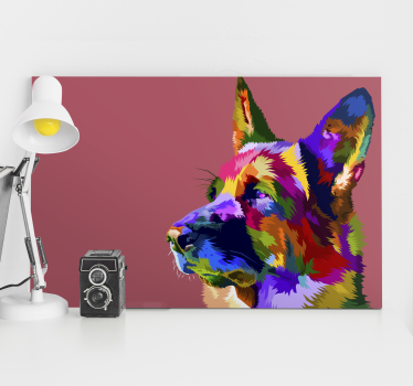 Regnbåge tyska shepard hund canvas bilder - Tenstickers