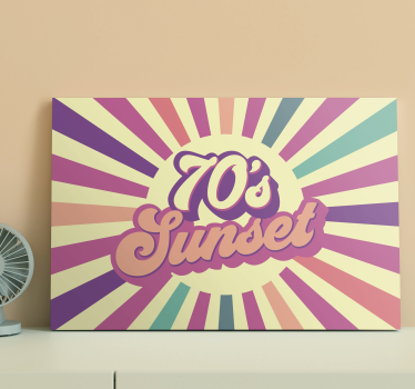 Retro solnedgång grafik Kanvas andra texter - Tenstickers
