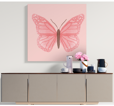 Rosa kakel fjärilar fjärilcanvas tavla bild - Tenstickers
