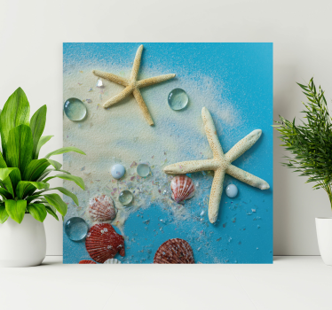 Sjöstjärna på färgglada sand 3d -kanvasbilder - Tenstickers