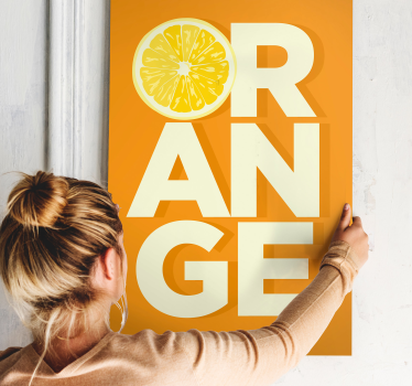 Skivad orange text frukt kanfas konst - Tenstickers