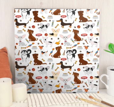 Söta blandade hundvalpar hund canvas bilder - Tenstickers