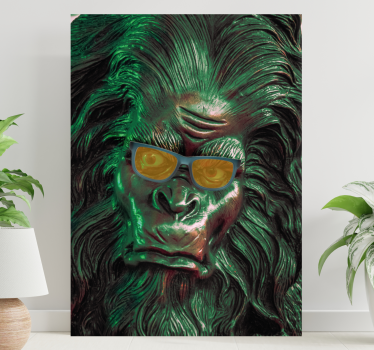 Stiligt gorillaansikte Kanvas fjäder - Tenstickers